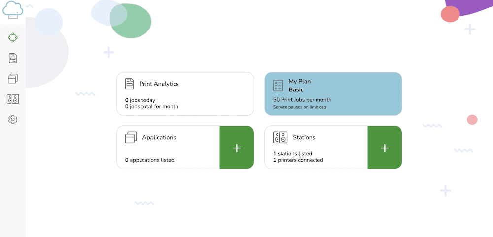 Screenshot of the BizPrint Cloud