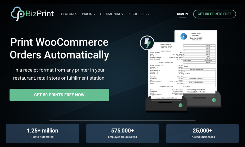 BizPrint WooCommerce invoice generator