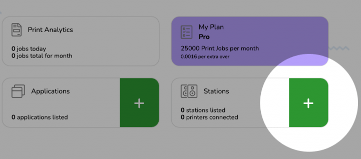 Set up printing stations