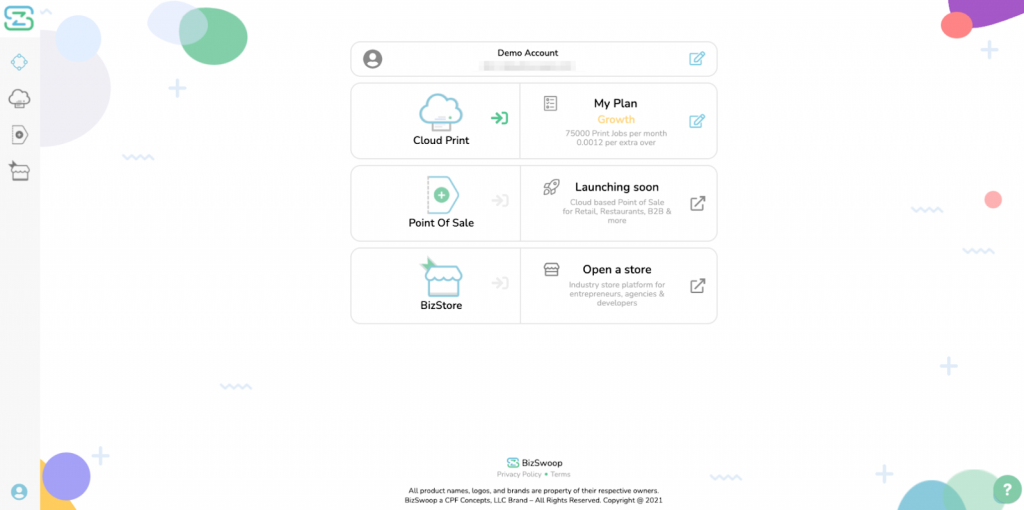 BizPrint dashboard