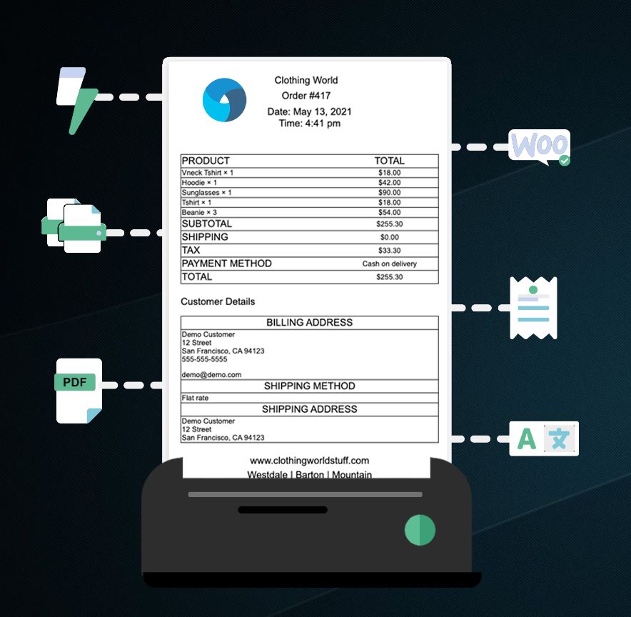 BizPrint for WooCommerce allows you easily create and manage orders, invoices, and receipts