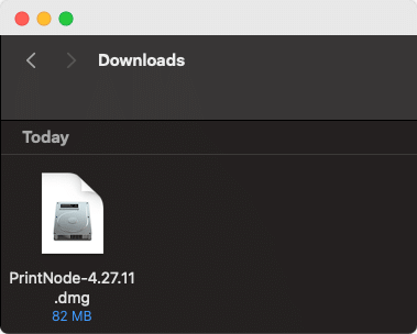 PrintNode installation file dmg.