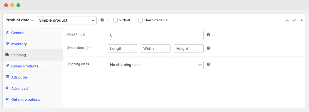 Assigning shipping classes to products
