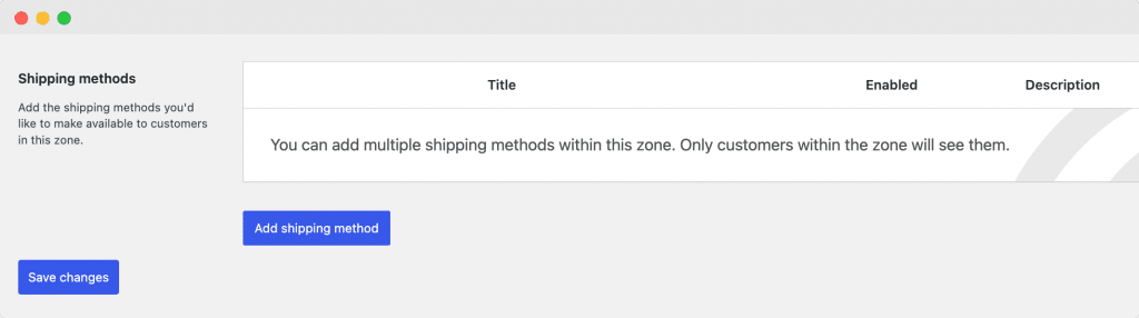 Adding a shipping method