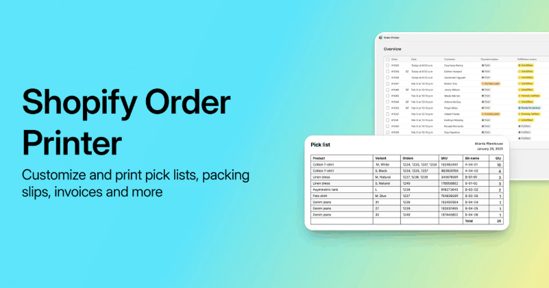 Shopify Order Printer homepage